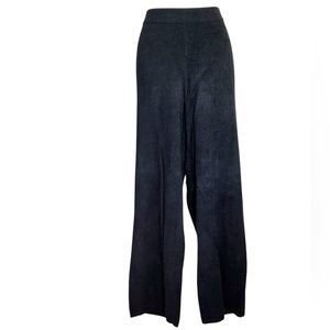 ENCORE by IDINA MENZEL Women's L, Plush Black Wide-Leg Pants, Elastic Waist EUC